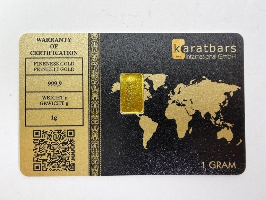 Karatbars International 1 Gram 999.9 Fine Gold Bullion Bar Sealed in Protective Security Assay Card [Photo 3]
