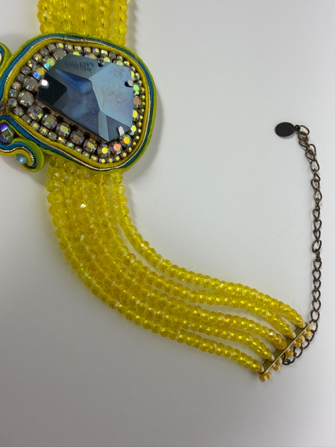 Signed Beads Of Aquarius x Jean Paul Gaultier Swarovski 'Kaputt' Crystal Soutache Choker – Seen on EMPIRE (Cookie Lyon) 16'L [Photo 5]