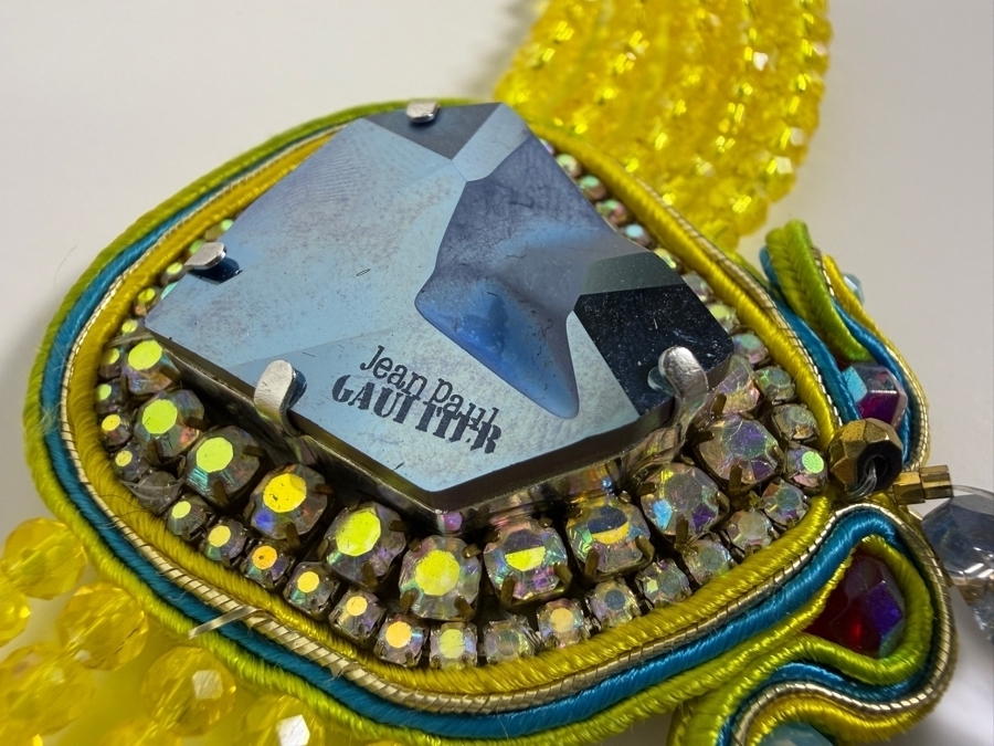 Signed Beads Of Aquarius x Jean Paul Gaultier Swarovski 'Kaputt' Crystal Soutache Choker – Seen on EMPIRE (Cookie Lyon) 16'L [Photo 3]