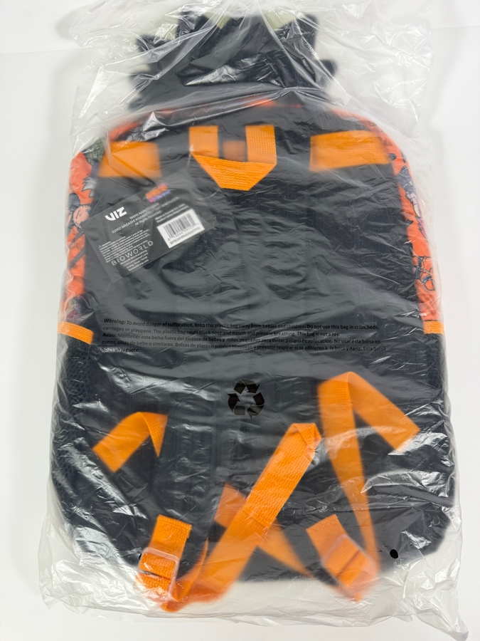 Official Bioworld Naruto Shippuden 16' Kids Anime Character Die-Cut 3D Applique Backpack with Metallic Holographic Hidden Leaf Headband Pocket [Photo 2]