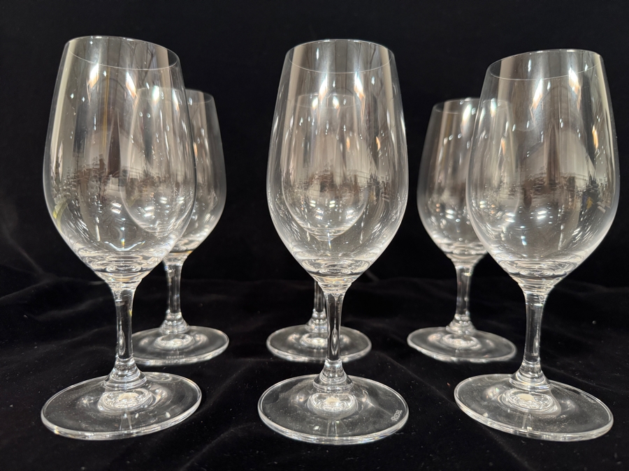 Set of (6) Riedel Ouverture Series Crystal Wine Glasses With Laser Hallmark Verification 6.75'H [Photo 2]