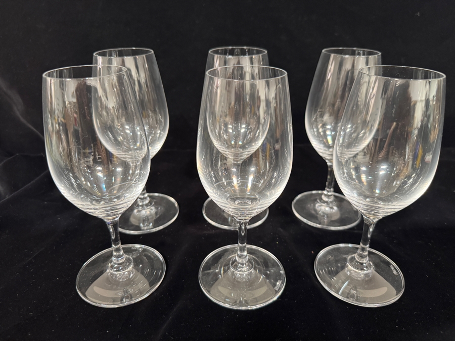 Set of (6) Riedel Ouverture Series Crystal Wine Glasses With Laser Hallmark Verification 6.75'H [Photo 3]