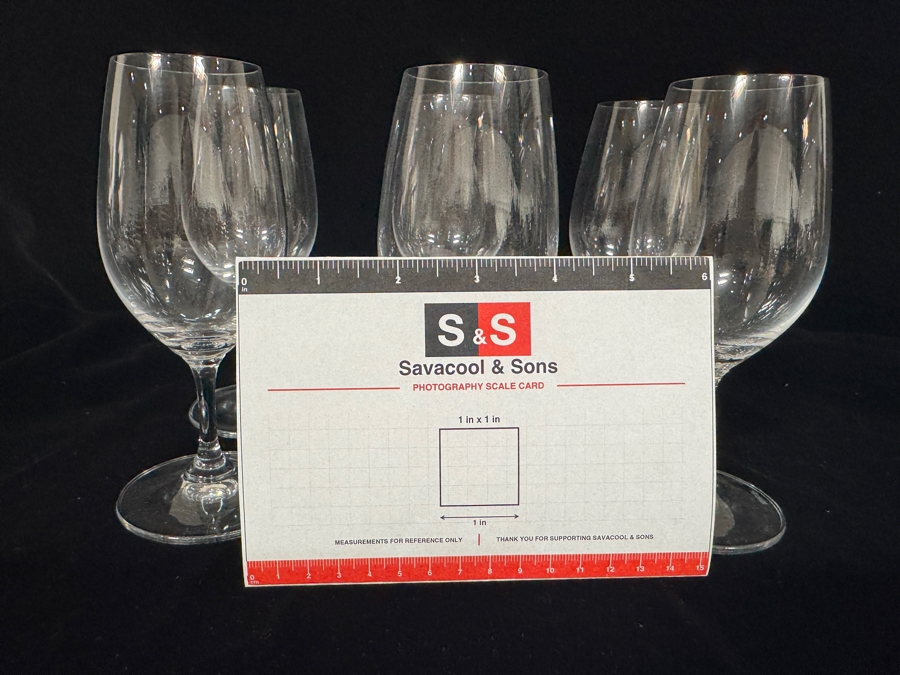 Set of (6) Riedel Ouverture Series Crystal Wine Glasses With Laser Hallmark Verification 6.75'H [Photo 6]