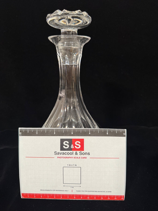 Crystal Wine and Spirits Decanter with Disc-Shaped Stopper 10.5'H [Photo 4]
