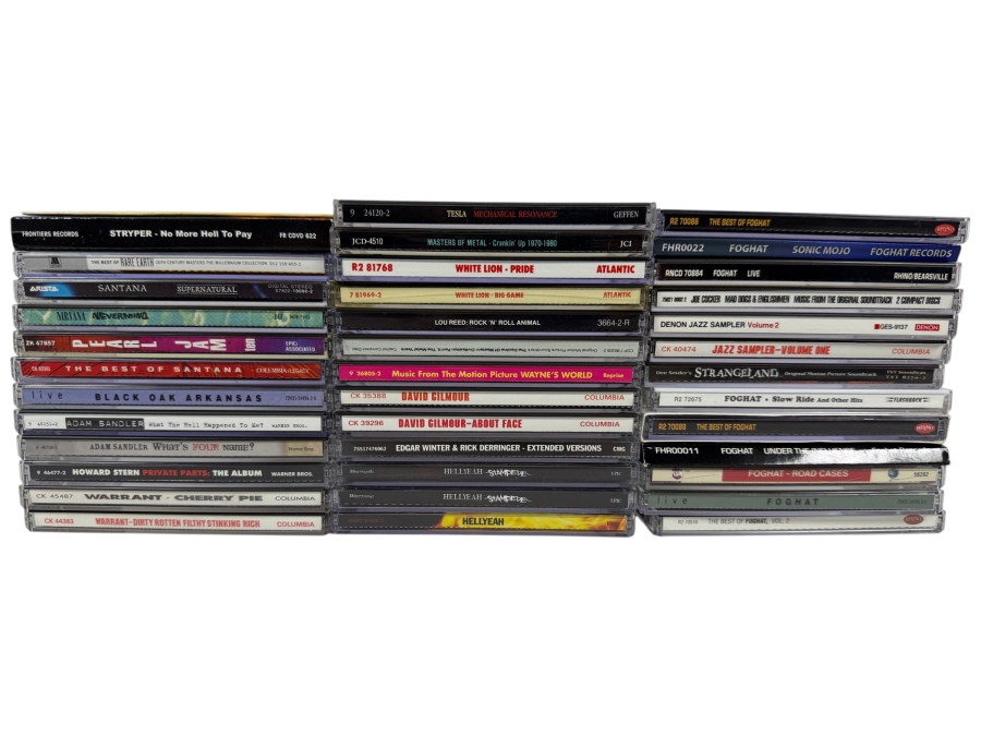 Lot Of 36 Classic Rock Hard Rock Alternative And Heavy Metal Compact Discs CDs Featuring Nirvana Pearl Jam Warrant Tesla Foghat Hellyeah And More
