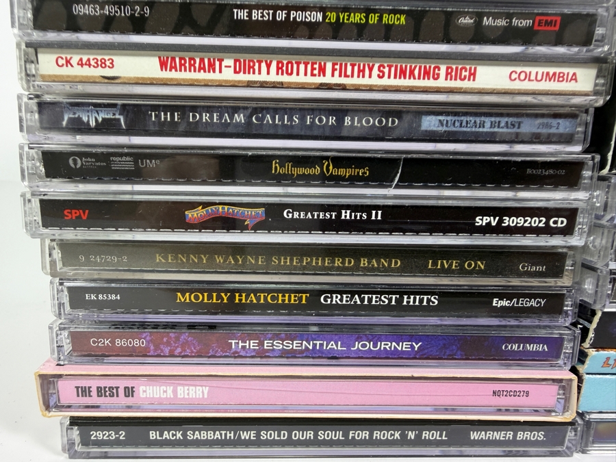 Lot Of 56 Classic Rock Hard Rock Heavy Metal And Thrash Compact Discs CDs Featuring Black Sabbath Accept Death Angel Alice Cooper And More [Photo 2]