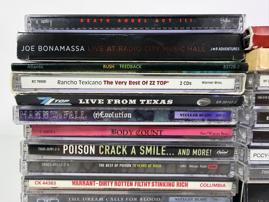 Lot Of 56 Classic Rock Hard Rock Heavy Metal And Thrash Compact Discs CDs Featuring Black Sabbath Accept Death Angel Alice Cooper And More [Photo 3]