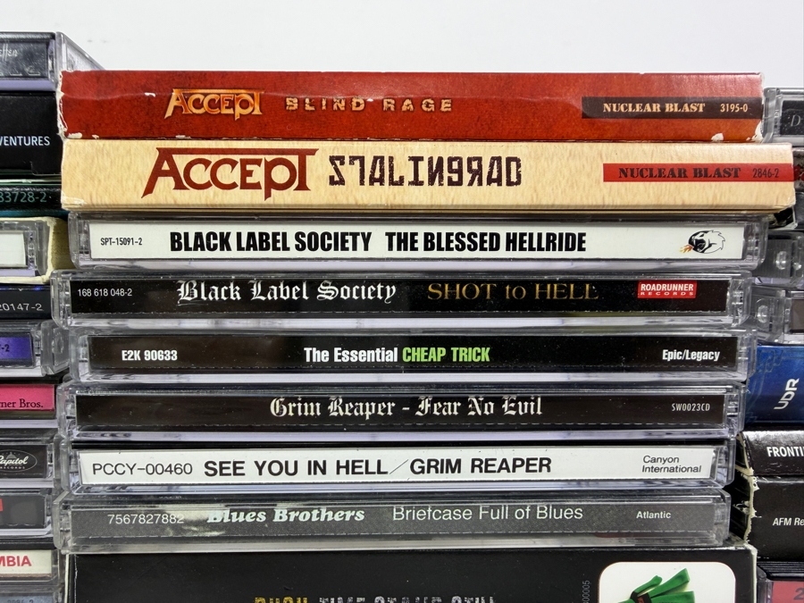 Lot Of 56 Classic Rock Hard Rock Heavy Metal And Thrash Compact Discs CDs Featuring Black Sabbath Accept Death Angel Alice Cooper And More [Photo 5]