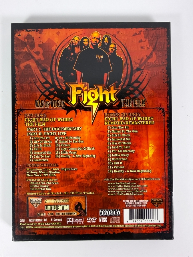 Fight Into The Pit Limited Edition Deluxe Box Set And War Of Words The Film DVD Featuring Rob Halford With Signed Inlay Leaflet [Photo 9]
