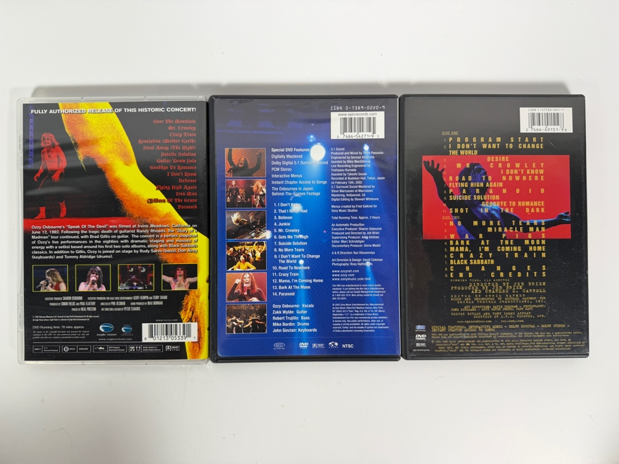 Ozzy Osbourne Live Concert Video Collection Lot Of 3 Music DVDs Featuring Speak Of The Devil Live At Budokan And Live And Loud [Photo 2]