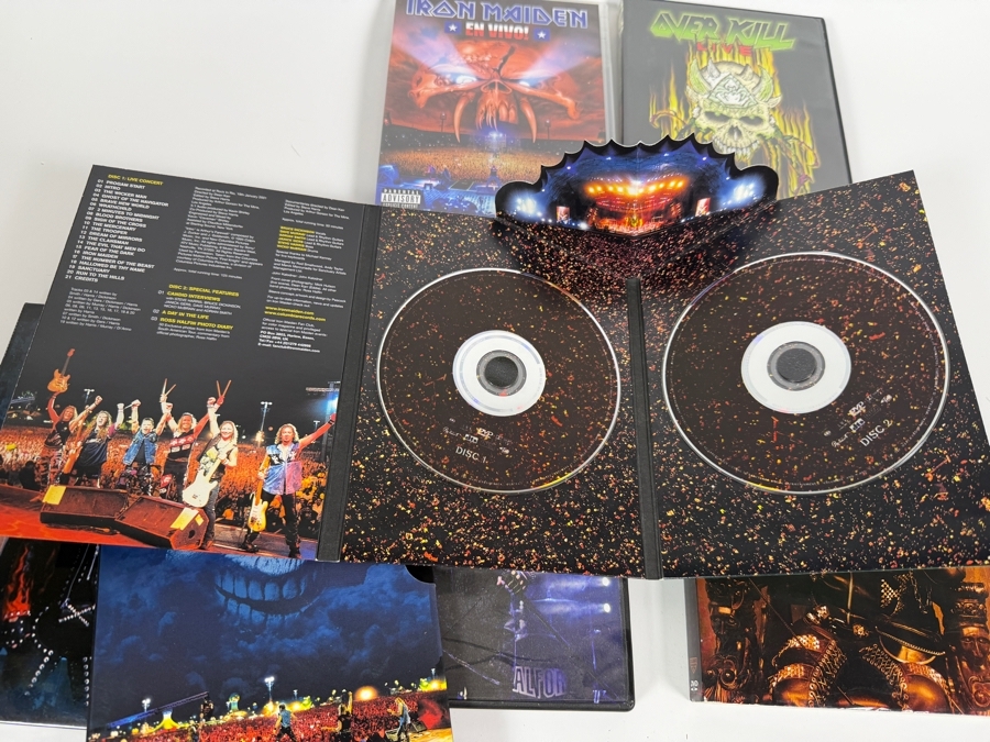 Lot Of 6 Heavy Metal Music Live Concert DVDs And Blu-rays Featuring Iron Maiden Halford And Overkill [Photo 3]
