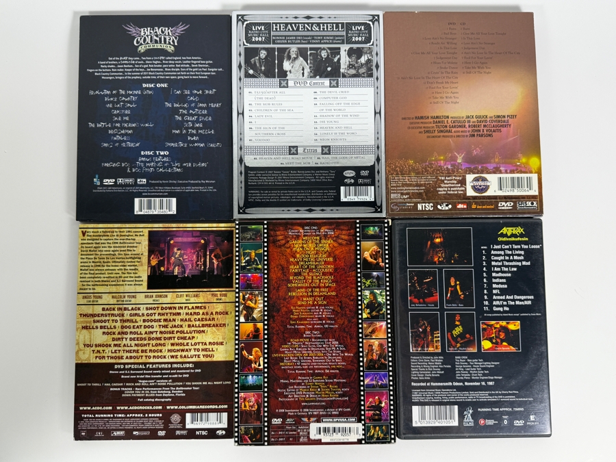 Lot Of 6 Classic Hard Rock Heavy Metal And Thrash Concert DVDs Featuring AC DC Anthrax Heaven And Hell Whitesnake And More [Photo 2]