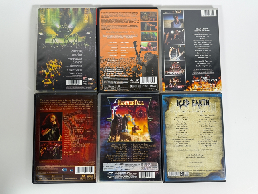 Lot Of 6 Hard Rock Heavy Metal Thrash And Power Metal Concert DVDs Featuring Slayer Dio Jackyl Black Label Society And More [Photo 2]