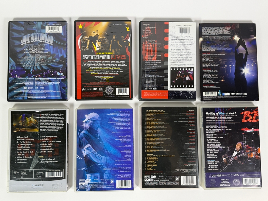 Lot Of 8 Virtuoso Guitar Hard Rock And Blues Concert DVDs Featuring Joe Satriani The Michael Schenker Group G3 Joe Bonamassa And BB King [Photo 2]
