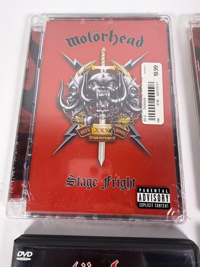 Lot Of 4 Motörhead Heavy Metal Concert Video DVDs Pack Featuring Two Rare Factory Sealed Stage Fright Releases And Famous Brixton Performance [Photo 2]