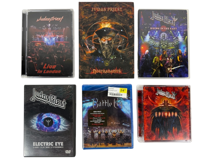 Lot Of 6 Heavy Metal Music Concert DVDs Blu-rays And Deluxe Digibooks Dedicated Entirely To Judas Priest