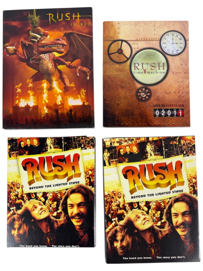 Lot Of 4 Progressive Rock Concert Box Sets DVDs Featuring Rush In Rio Time Machine Live In Cleveland And Two Copies Of Beyond The Lighted Stage