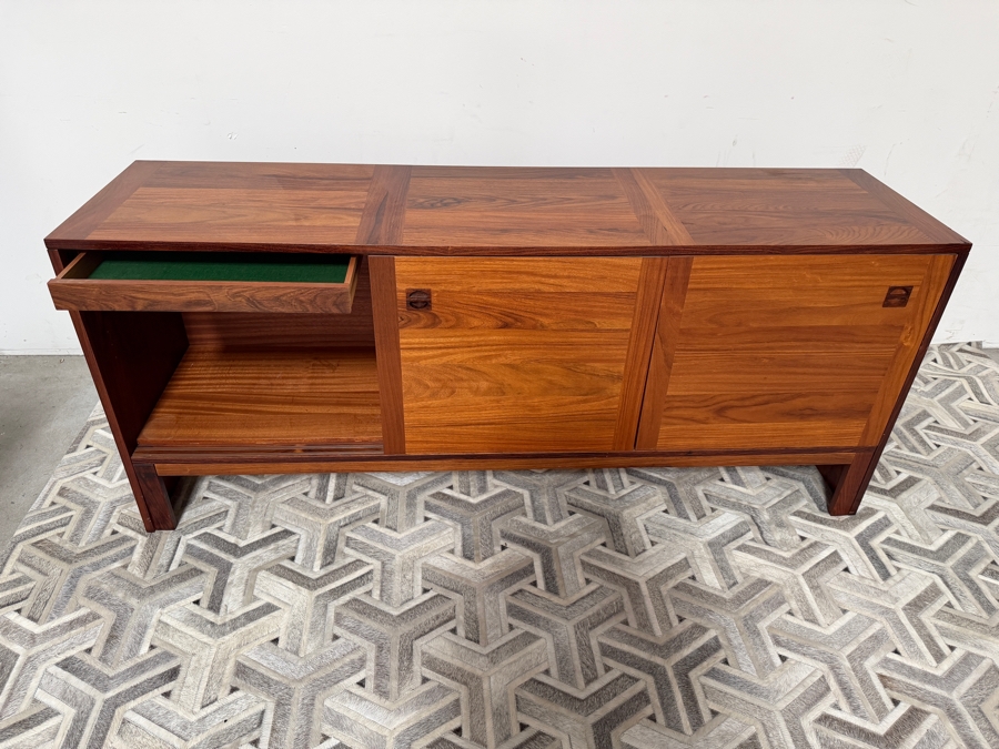 Mid Century Modern E. Jakobsen Skive Rosewood and Teak Credenza Sideboard Made in Denmark 71'W X 18.5'D X 30'H [Photo 5]