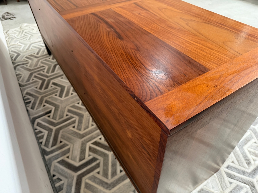 Mid Century Modern E. Jakobsen Skive Rosewood and Teak Credenza Sideboard Made in Denmark 71'W X 18.5'D X 30'H [Photo 9]
