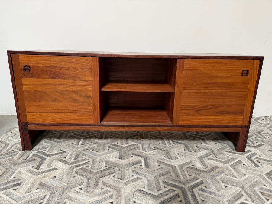 Mid Century Modern E. Jakobsen Skive Rosewood and Teak Credenza Sideboard Made in Denmark 71'W X 18.5'D X 30'H [Photo 6]
