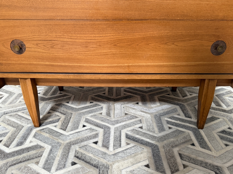 Mainline By Hooker Mid Century Walnut And Brass Four Drawer Highboy Dresser 38'W X 18'D X 42'H [Photo 6]