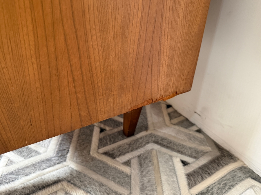 Mainline By Hooker Mid Century Walnut And Brass Four Drawer Highboy Dresser 38'W X 18'D X 42'H [Photo 10]