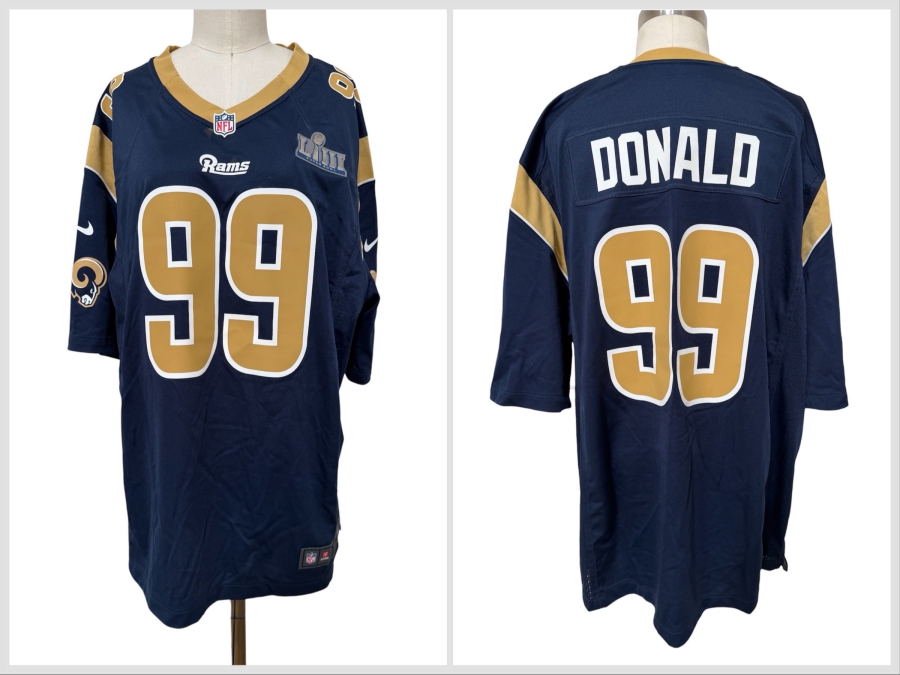 Official Nike Los Angeles Rams Aaron Donald Game Jersey with Super Bowl LIII Patch XXL
