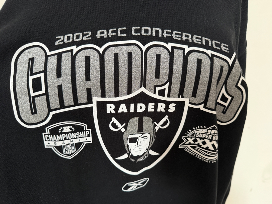 Vintage Reebok Oakland Raiders 2002 AFC Conference Champions Sweatshirt L [Photo 3]