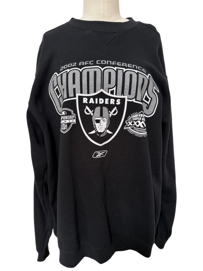 Vintage Reebok Oakland Raiders 2002 AFC Conference Champions Sweatshirt L