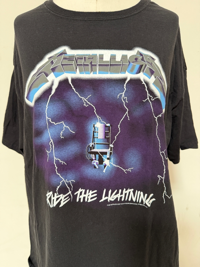 Vintage 2007 Metallica 'Ride the Lightning' Black Band T-shirt XL [Photo 2]
