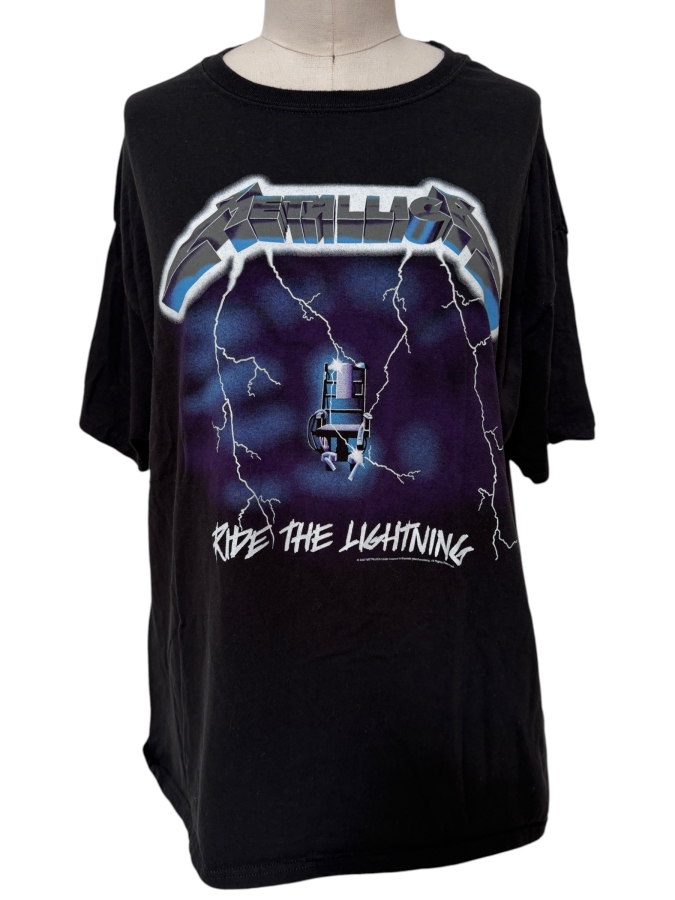 Vintage 2007 Metallica 'Ride the Lightning' Black Band T-shirt XL