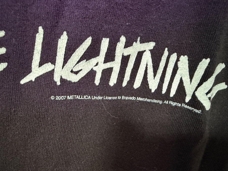 Vintage 2007 Metallica 'Ride the Lightning' Black Band T-shirt XL [Photo 3]