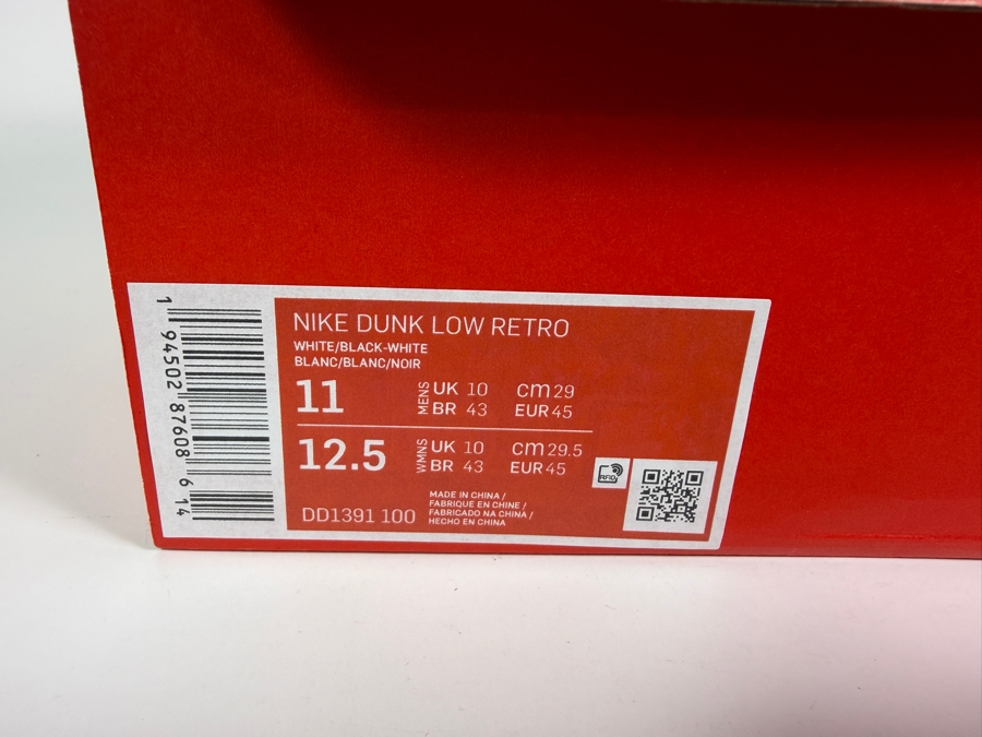 Nike Dunk Low Panda Black White Classic Retro Hype Streetwear Sneakers With OG Box Size 11 Mens [Photo 7]