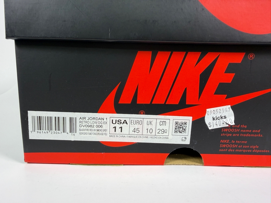 Air Jordan 1 Retro Low OG EX Black Smoke Grey Deconstructed Sneakers With Original Box Size 11 Mens [Photo 6]