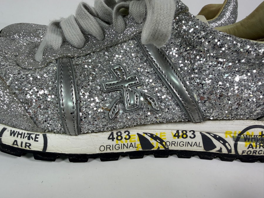  Women's Premiata Conny Silver Glitter Sneakers Size 41 [Photo 2]