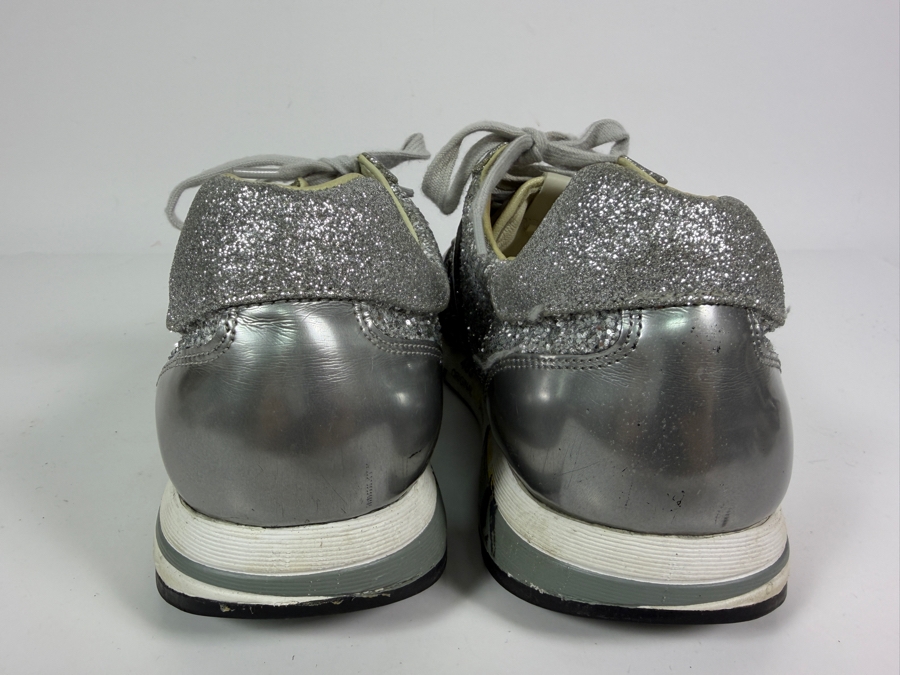  Women's Premiata Conny Silver Glitter Sneakers Size 41 [Photo 7]