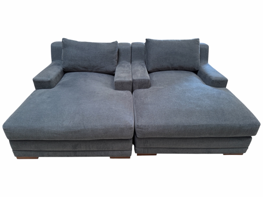 Pair of Modern Oversized Cuddler Chaise Lounges by Jonathan Louis Inc 46W X 63L X 30H [Photo 2]