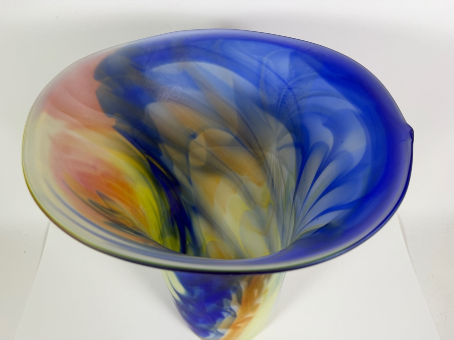 Tall Art Glass Vase Signed Paolo P. 2001 17'H [Photo 4]