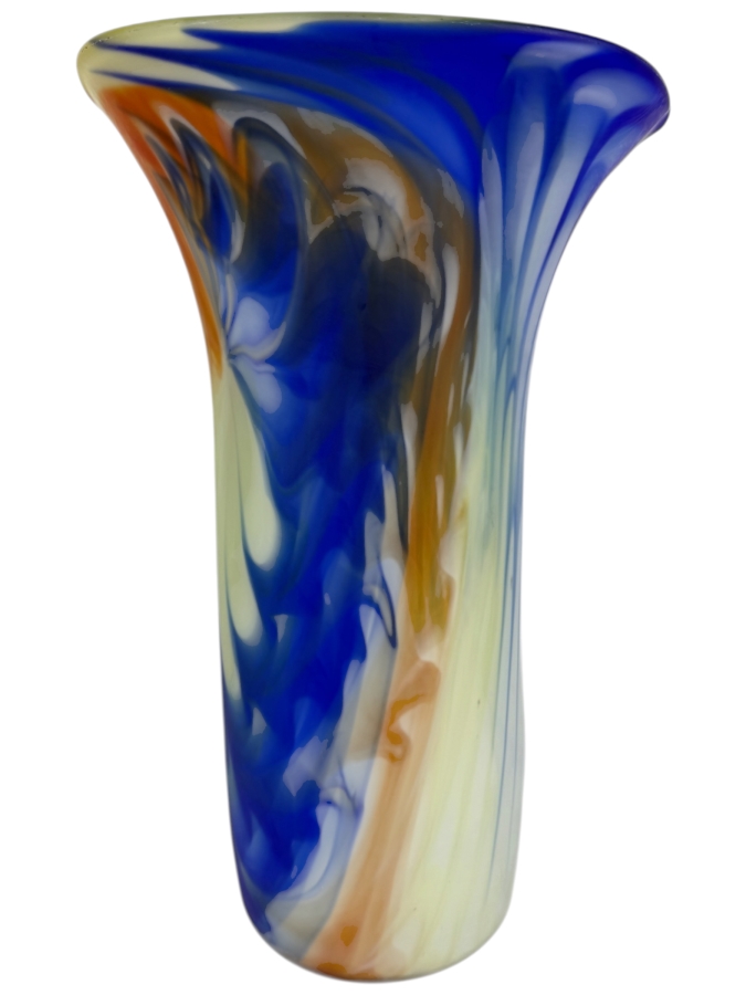 Tall Art Glass Vase Signed Paolo P. 2001 17'H