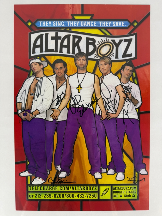 Cast Signed Altar Boyz Framed Promotional Poster for the 2005 Off-Broadway Musical 19 X 25 [Photo 3]