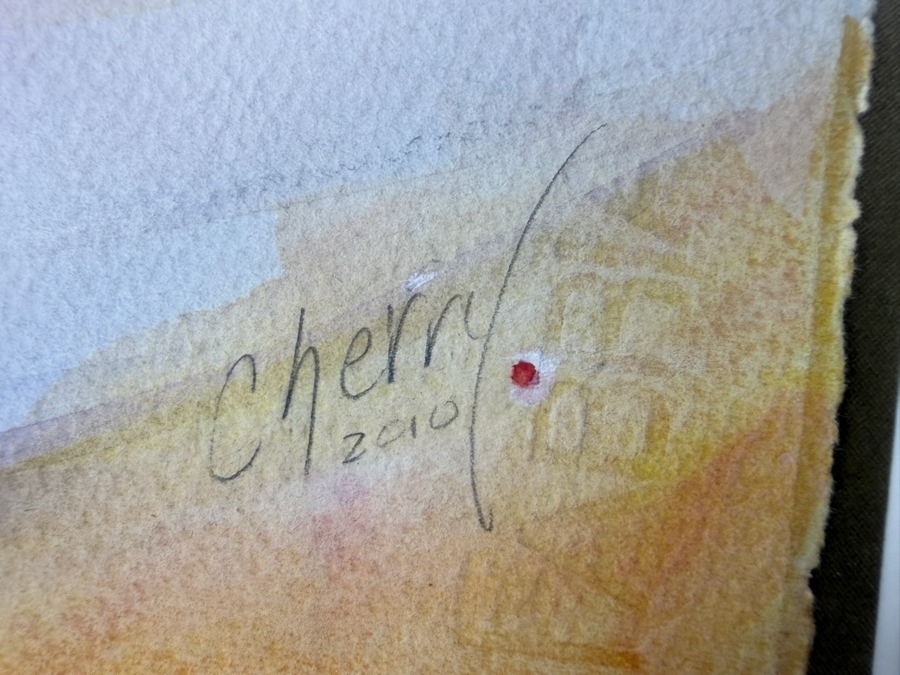 Cherry Sweig Original Watercolor Titled 'Bowl Of Cherries' Dated 2010 15 X 22.5 Framed 22 X 30.5 Retailed $550 [Photo 8]