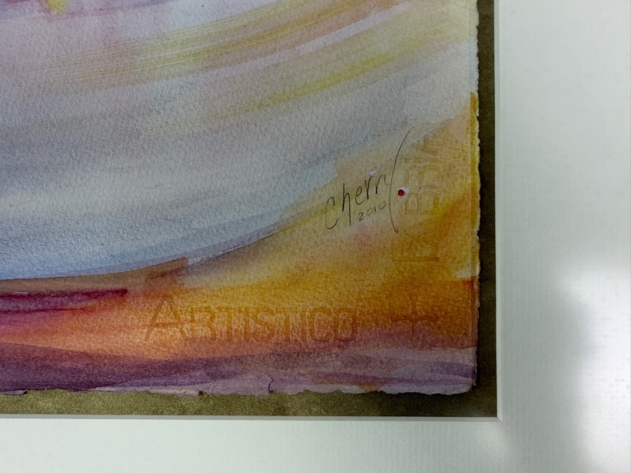 Cherry Sweig Original Watercolor Titled 'Bowl Of Cherries' Dated 2010 15 X 22.5 Framed 22 X 30.5 Retailed $550 [Photo 7]