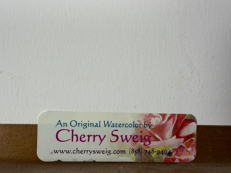 Cherry Sweig Original Watercolor Titled 'Bowl Of Cherries' Dated 2010 15 X 22.5 Framed 22 X 30.5 Retailed $550 [Photo 10]