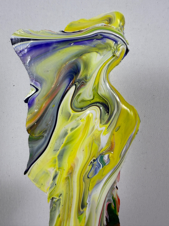 Signed Original Abstract Acrylic Fluid Pour Painting Vibrant Modern Wall Art 7' X 17' Frame: 10' X 20' [Photo 4]