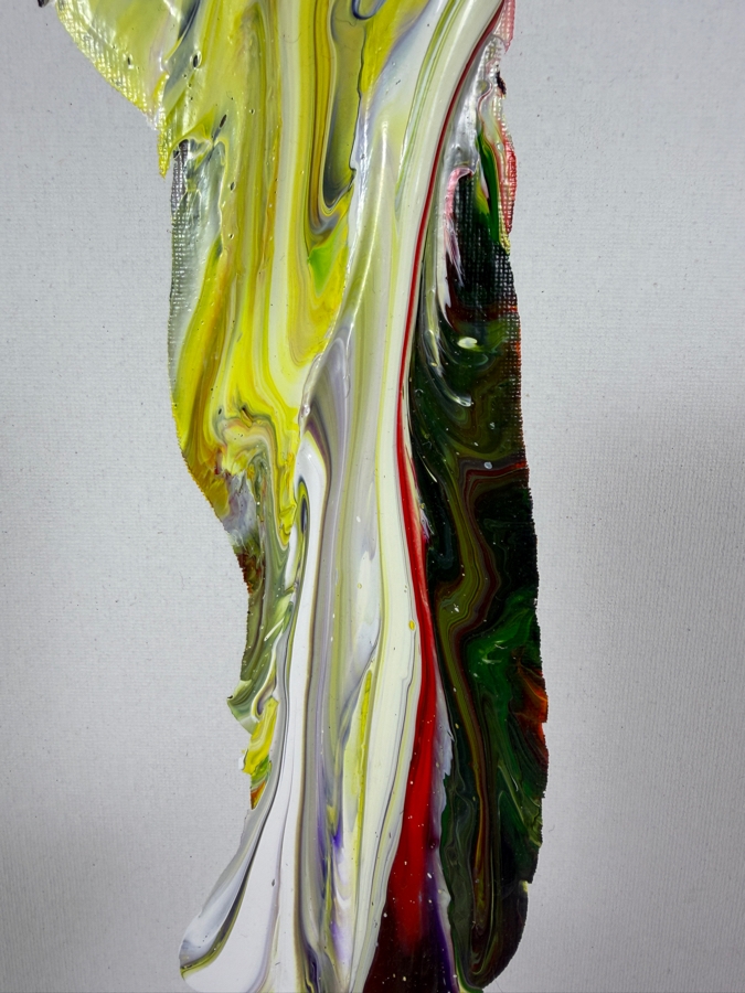 Signed Original Abstract Acrylic Fluid Pour Painting Vibrant Modern Wall Art 7' X 17' Frame: 10' X 20' [Photo 5]