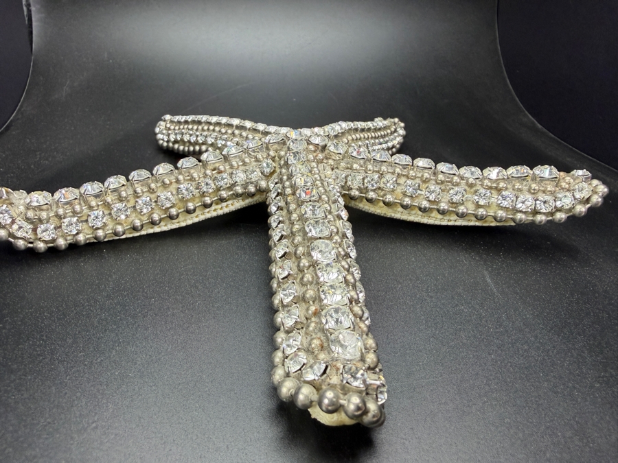 Authentic Cloutier Signed Luxury Handcrafted Swarovski Crystal Beaded Large Statement Starfish 7.5' Retails $330 [Photo 6]