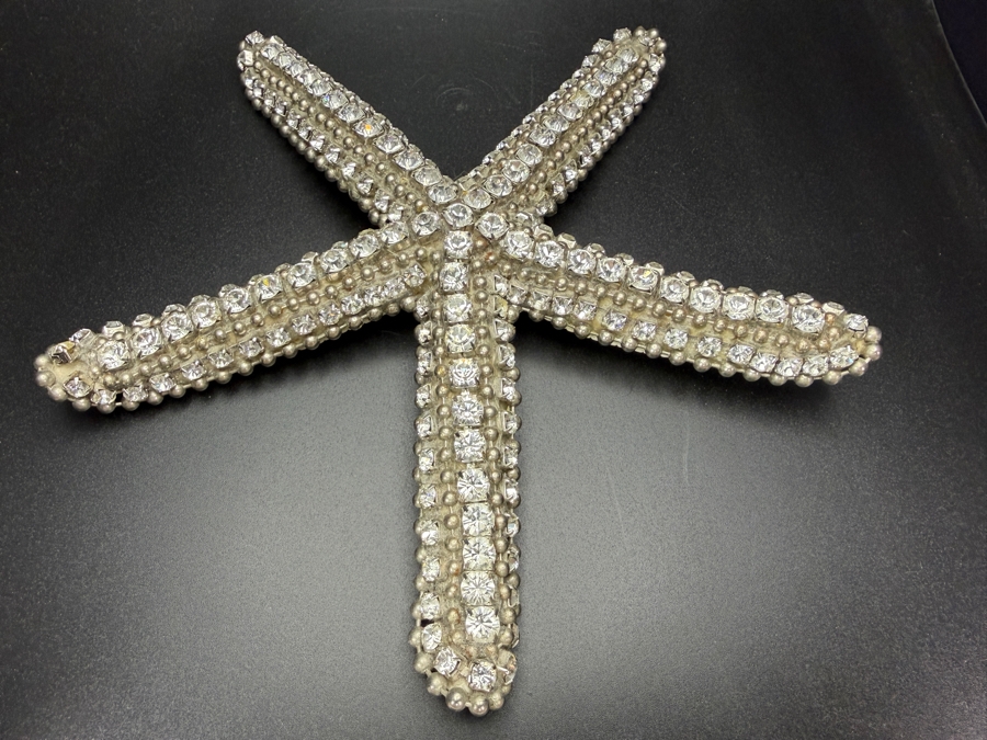 Authentic Cloutier Signed Luxury Handcrafted Swarovski Crystal Beaded Large Statement Starfish 7.5' Retails $330 [Photo 7]