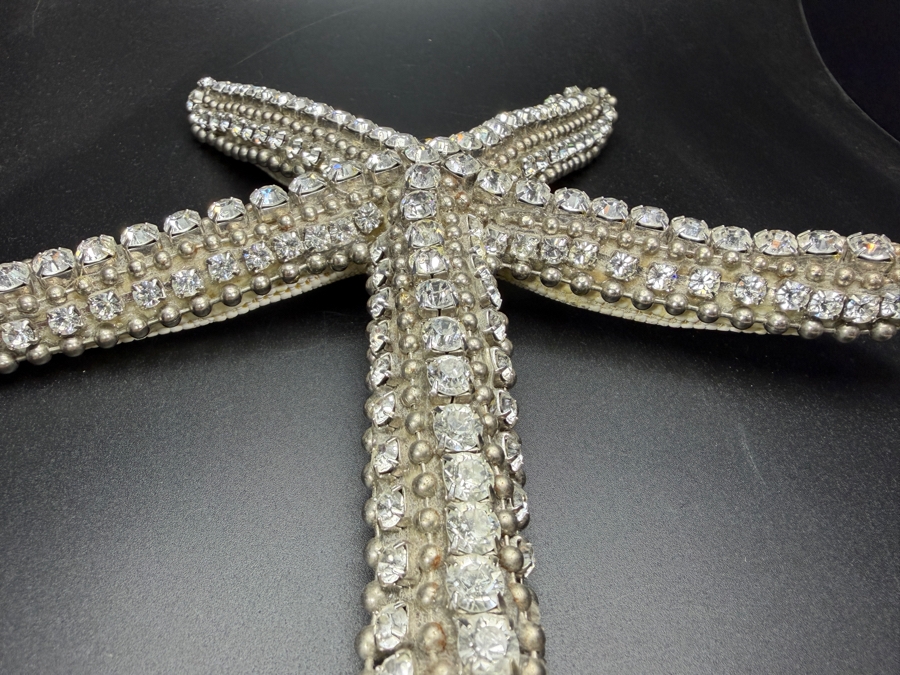 Authentic Cloutier Signed Luxury Handcrafted Swarovski Crystal Beaded Large Statement Starfish 7.5' Retails $330 [Photo 5]