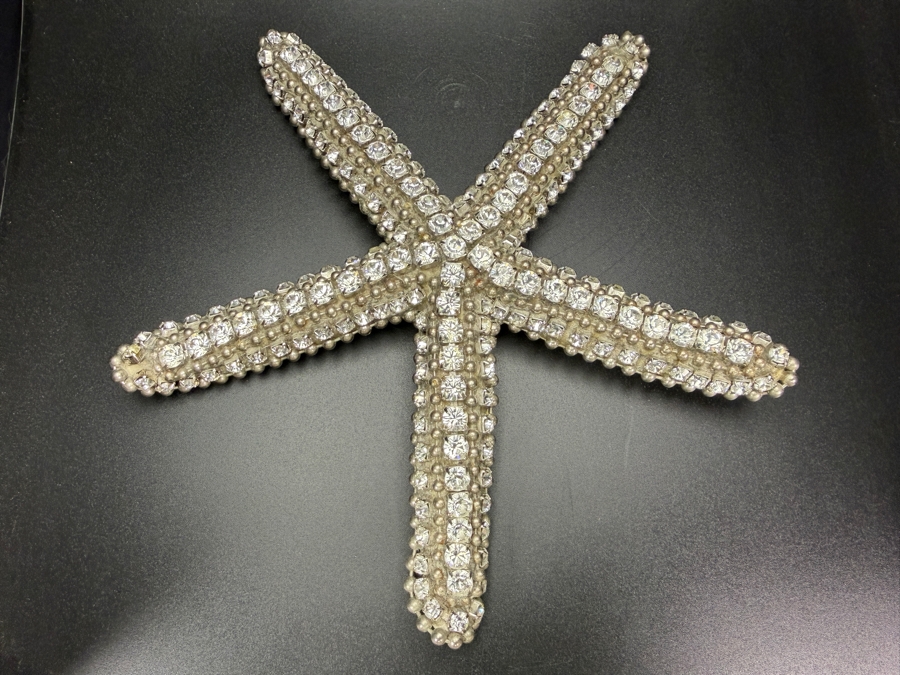 Authentic Cloutier Signed Luxury Handcrafted Swarovski Crystal Beaded Large Statement Starfish 7.5' Retails $330 [Photo 3]