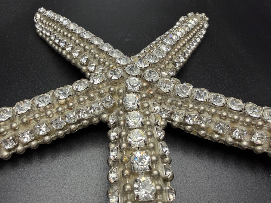 Authentic Cloutier Signed Luxury Handcrafted Swarovski Crystal Beaded Large Statement Starfish 7.5' Retails $330 [Photo 4]